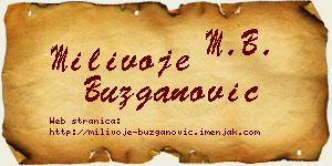 Milivoje Buzganović vizit kartica